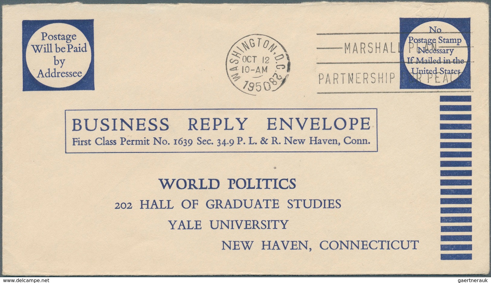 Vereinigte Staaten von Amerika - Stempel: 1950, USA / MARSHALL-PLAN / PARTNERSHIP FOR PEACE, Sonders