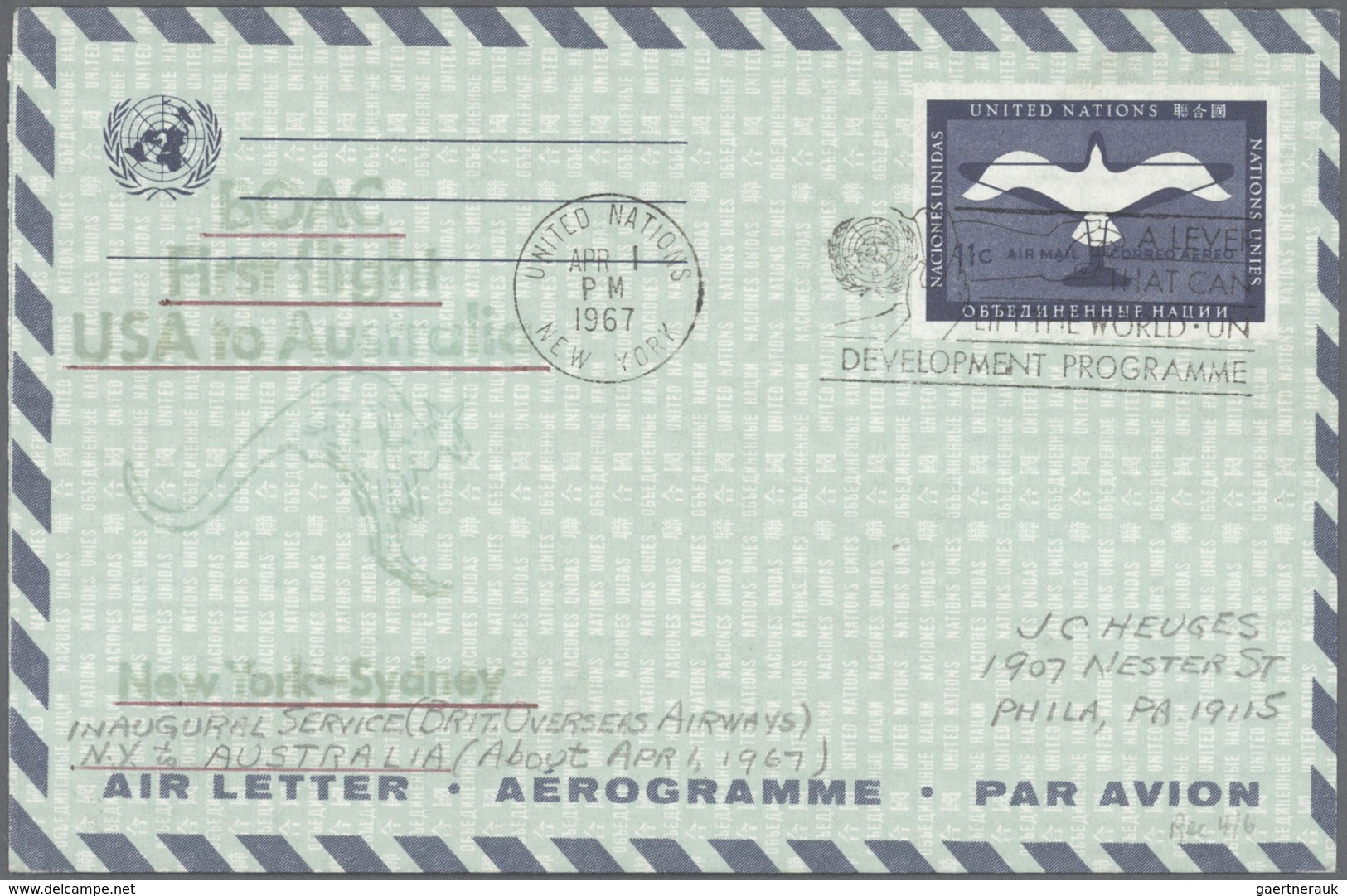 Vereinte Nationen - New York: 1959/2005 (ca.) AEROGRAMMES Great Stock Of Ca. 2.993 Airletters And Po - Sonstige & Ohne Zuordnung