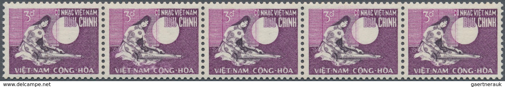 Vietnam-Süd (1951-1975): 1967, First TPO In Vietnam 3d. Violet Showing A Young Woman Playing Zither - Vietnam