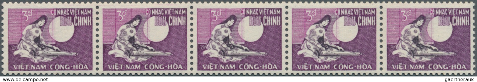 Vietnam-Süd (1951-1975): 1967, First TPO In Vietnam 3d. Violet Showing A Young Woman Playing Zither - Vietnam