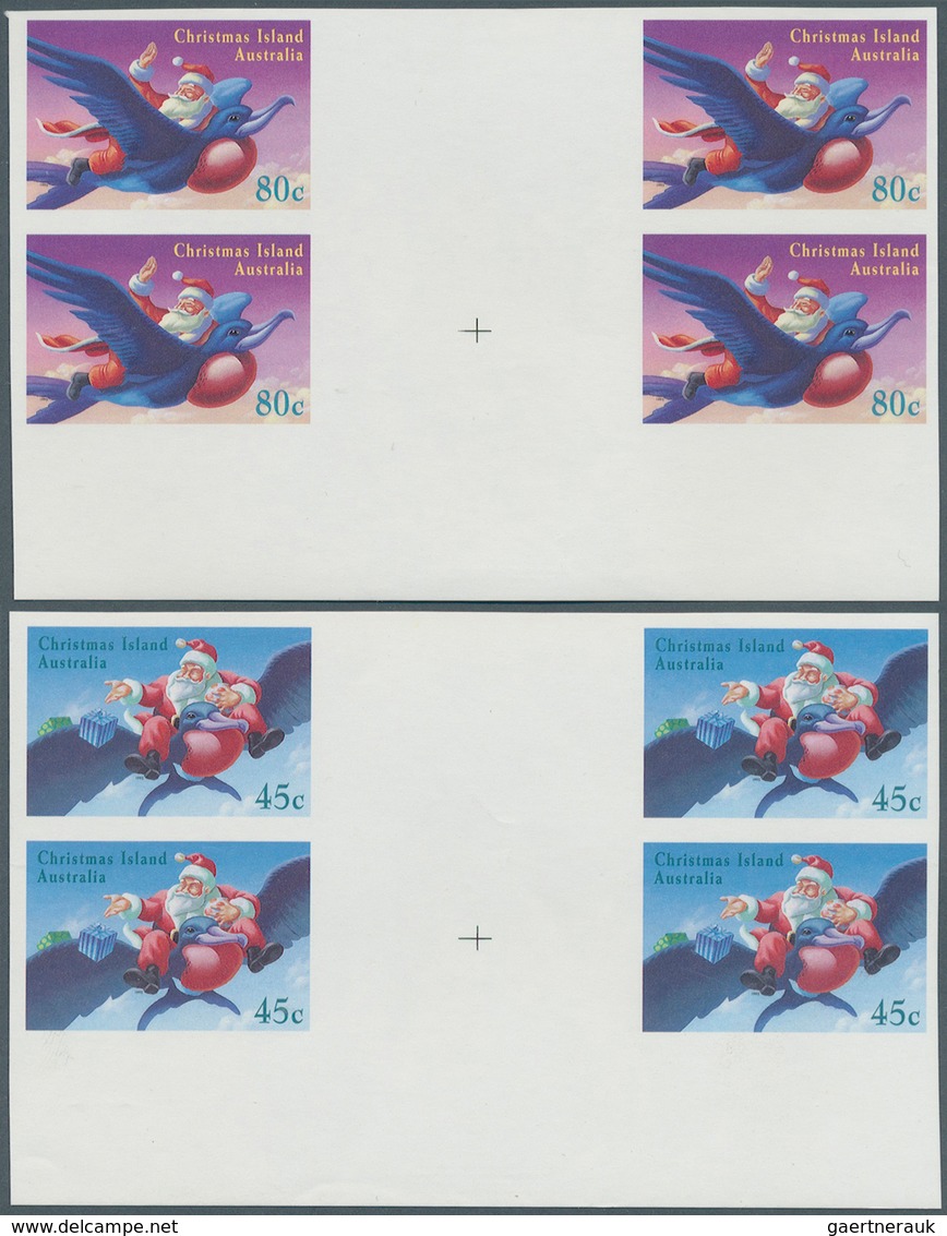 Weihnachtsinsel: 1995, Special Lot Of Christmas Series Containing In All 76 Imperforated Stamps Incl - Christmaseiland