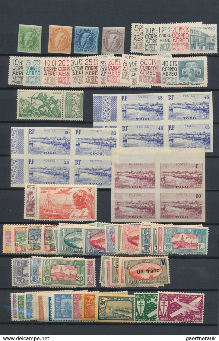 Alle Welt: 1860/1960 (ca.), Mint Assortment On Stockpages, E.g. Mexico, Nice Section French Colonies - Sammlungen (ohne Album)