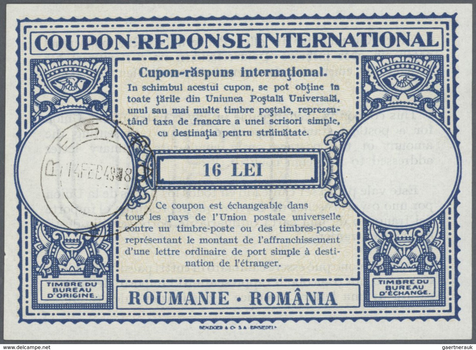 Alle Welt: 1907 onwards - INTERNATIONAL REPLY COUPONS (Internationale Antwortscheine): Specialized a