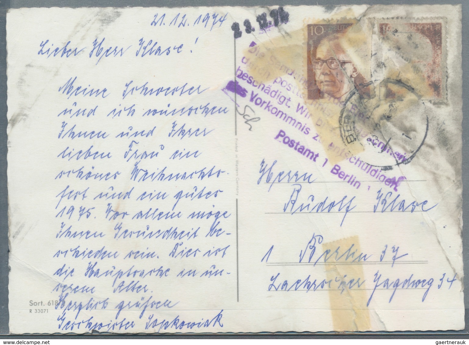 Alle Welt: 1910/1988, Lot Of 22 Covers/cards With Special Features Like Damaged In Handling, Postall - Sammlungen (ohne Album)