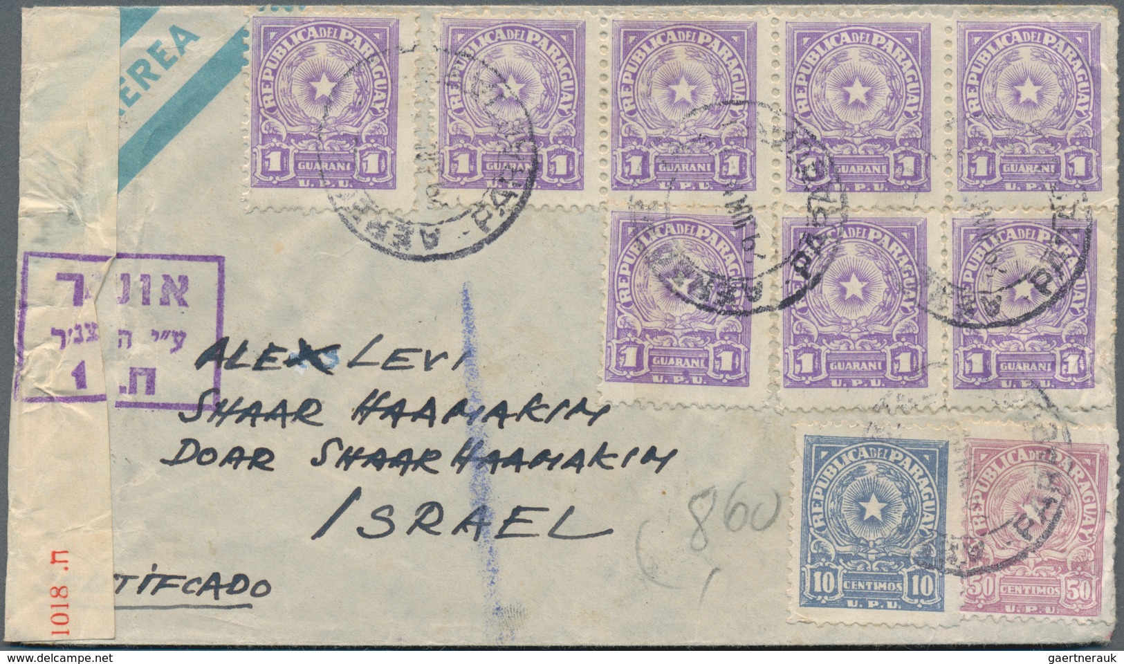 Alle Welt: 1950/1980 (ca.), correspondence to ISRAEL, lot of apprx. 160 covers incoming from Switzer