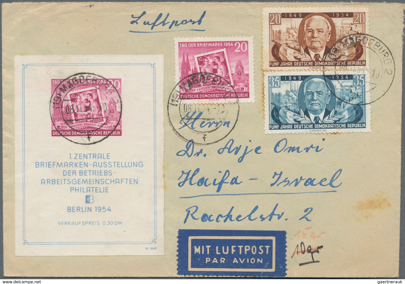 Alle Welt: 1950/1980 (ca.), correspondence to ISRAEL, lot of apprx. 160 covers incoming from Switzer