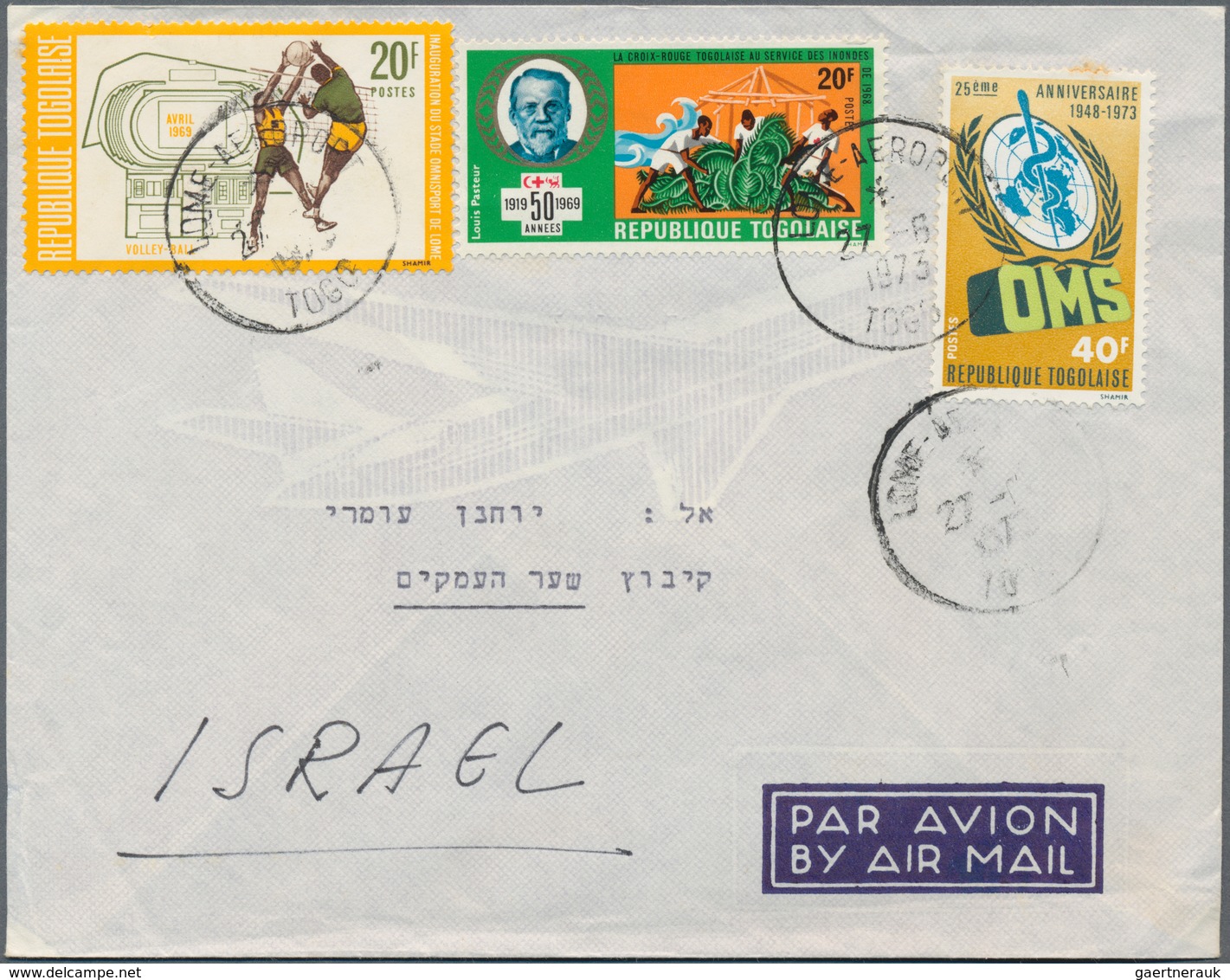 Alle Welt: 1950/1980 (ca.), correspondence to ISRAEL, lot of apprx. 160 covers incoming from Switzer