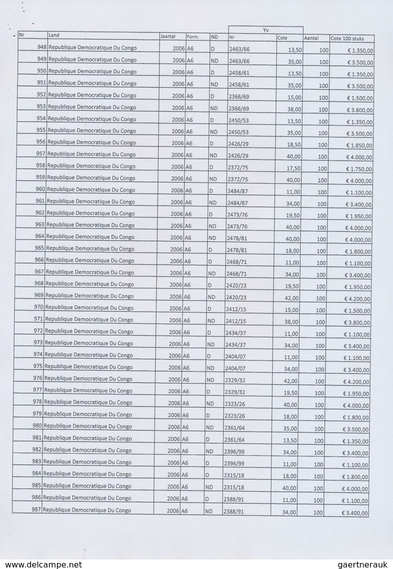 Alle Welt: 1974/2006 (ca.): 694 different sorts of miniture sheets, each in quantities of 100, in pe