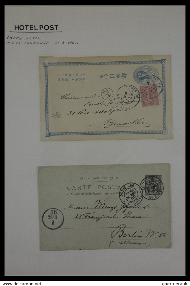 Alle Welt: Nice collection of ca. 60 older covers and cards, sent from various hotels around the wor