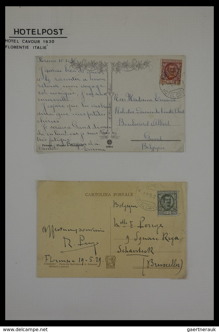 Alle Welt: Nice collection of ca. 60 older covers and cards, sent from various hotels around the wor