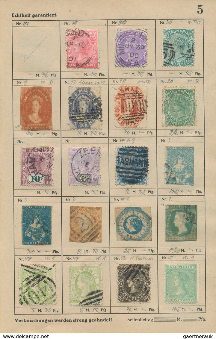 Übersee: 1850/1900 (ca.), Assortment Of Nearly 300 Stamps In An Ancient Approval Book, Comprising A - Sonstige & Ohne Zuordnung