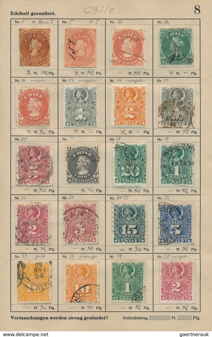 Übersee: 1850/1900 (ca.), Assortment Of Nearly 300 Stamps In An Ancient Approval Book, Comprising A - Sonstige & Ohne Zuordnung