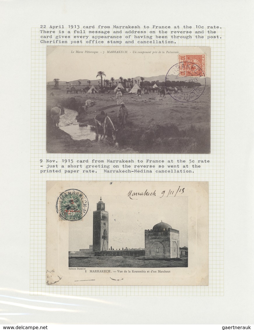 Afrika: 1895/1950 (ca.), POSTAL HISTORY/CULTURE OF MOROCCO, a magnificient collection of apprx. 1.40