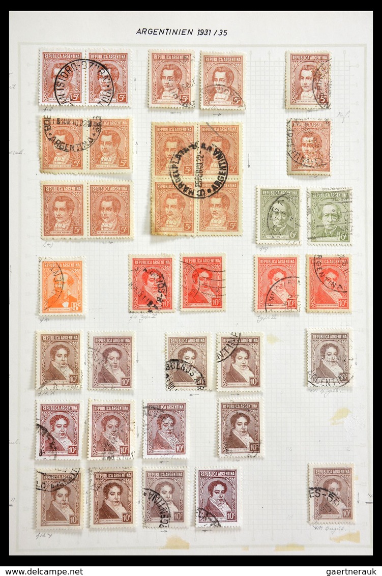 Südamerika: 1849-1975: Extensive, mostly cancelled lot South America 1849-1975 in 4 albums and 1 sto