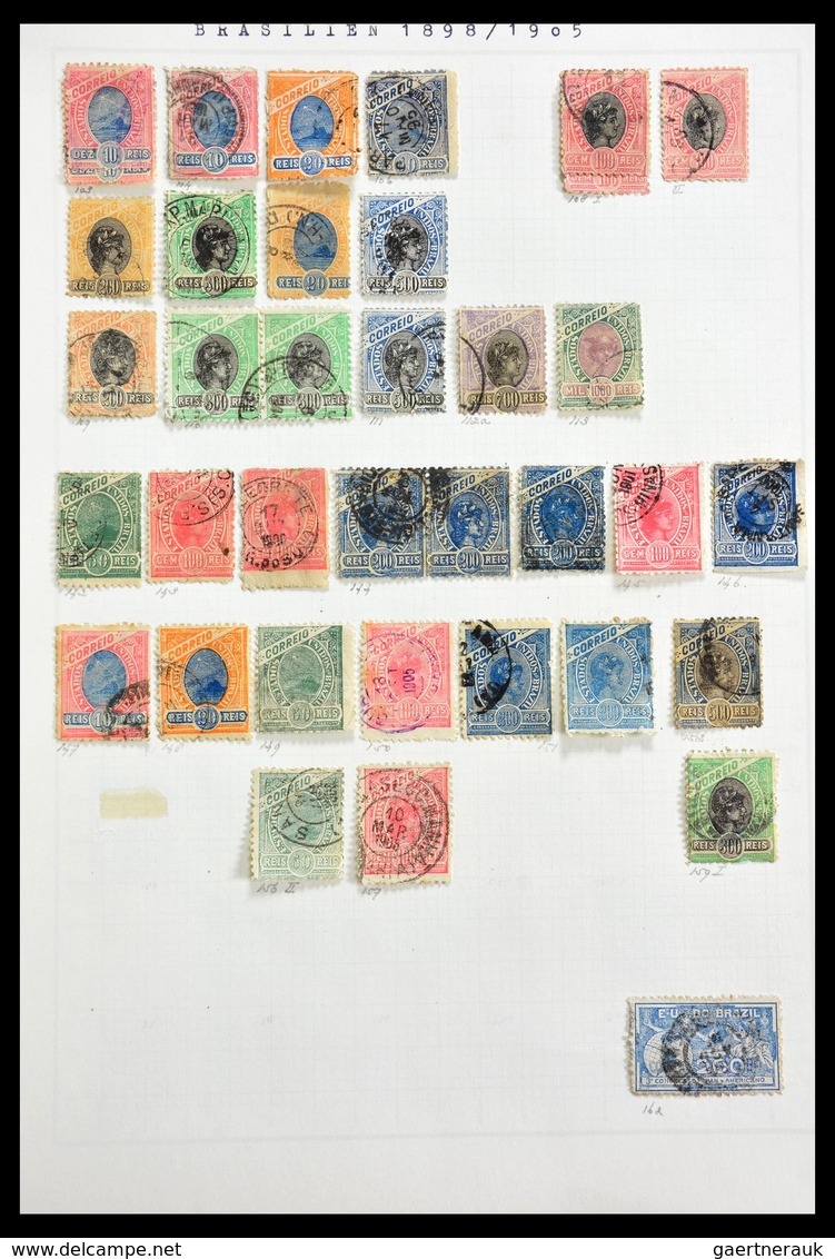 Südamerika: 1849-1975: Extensive, mostly cancelled lot South America 1849-1975 in 4 albums and 1 sto