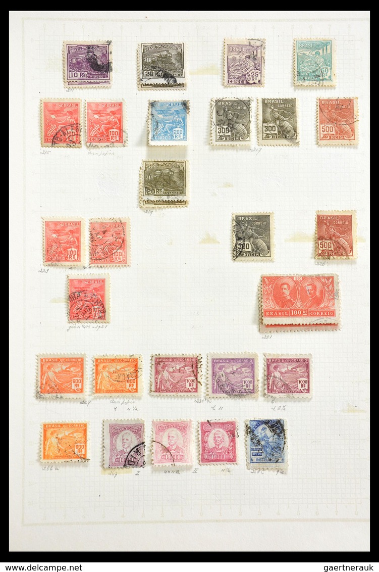 Südamerika: 1849-1975: Extensive, mostly cancelled lot South America 1849-1975 in 4 albums and 1 sto