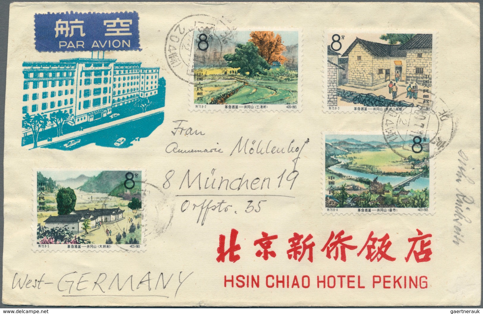 Asien: 1929/90 (ca.), apprx. 194 covers and stationery (inc. uprates) in two cover albums, inc. Chin