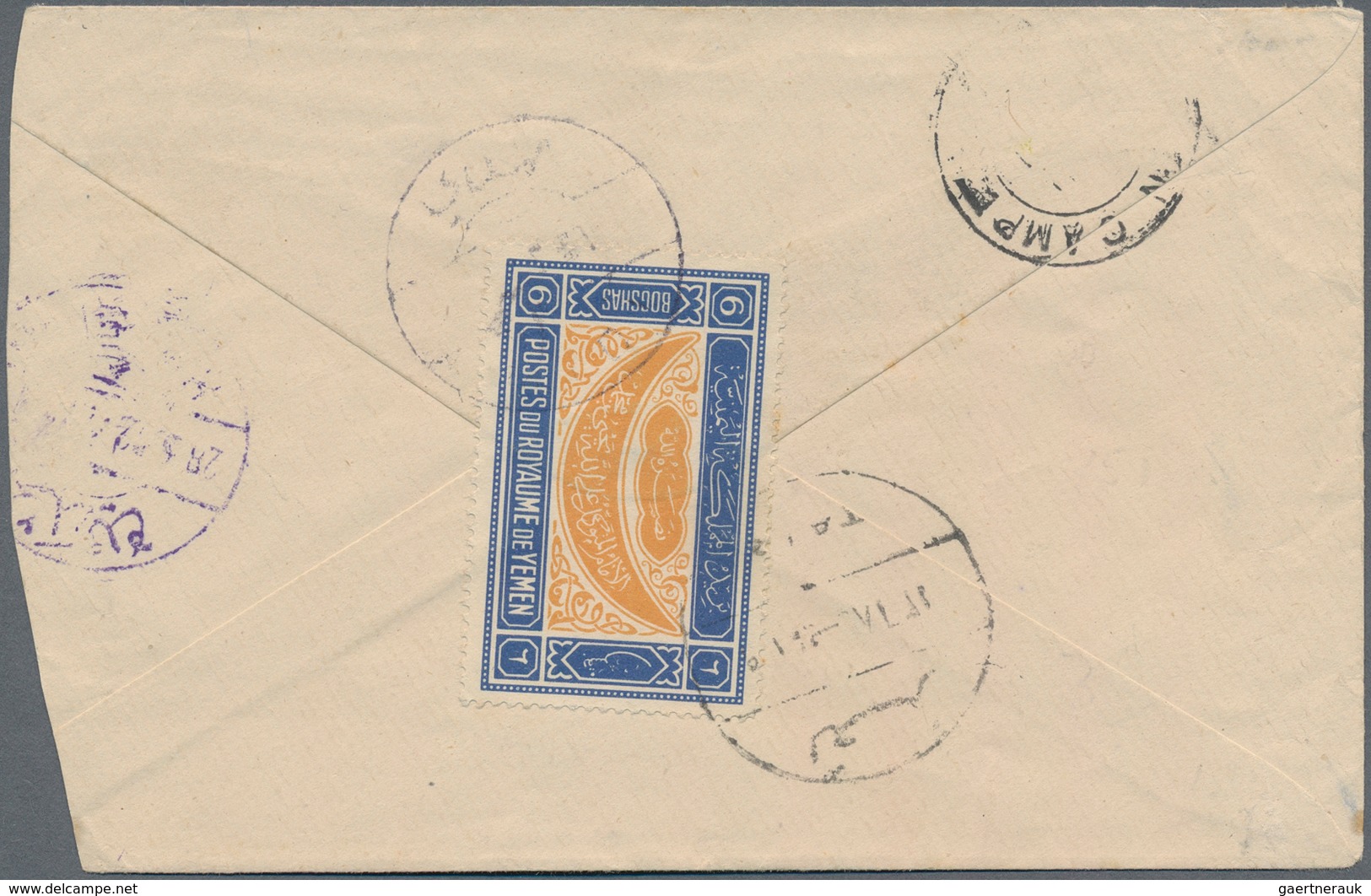 Naher Osten: 1920/1990 (ca.), lot of some loose stamps and mainly covers, comprising Yemen, Oman, Qa