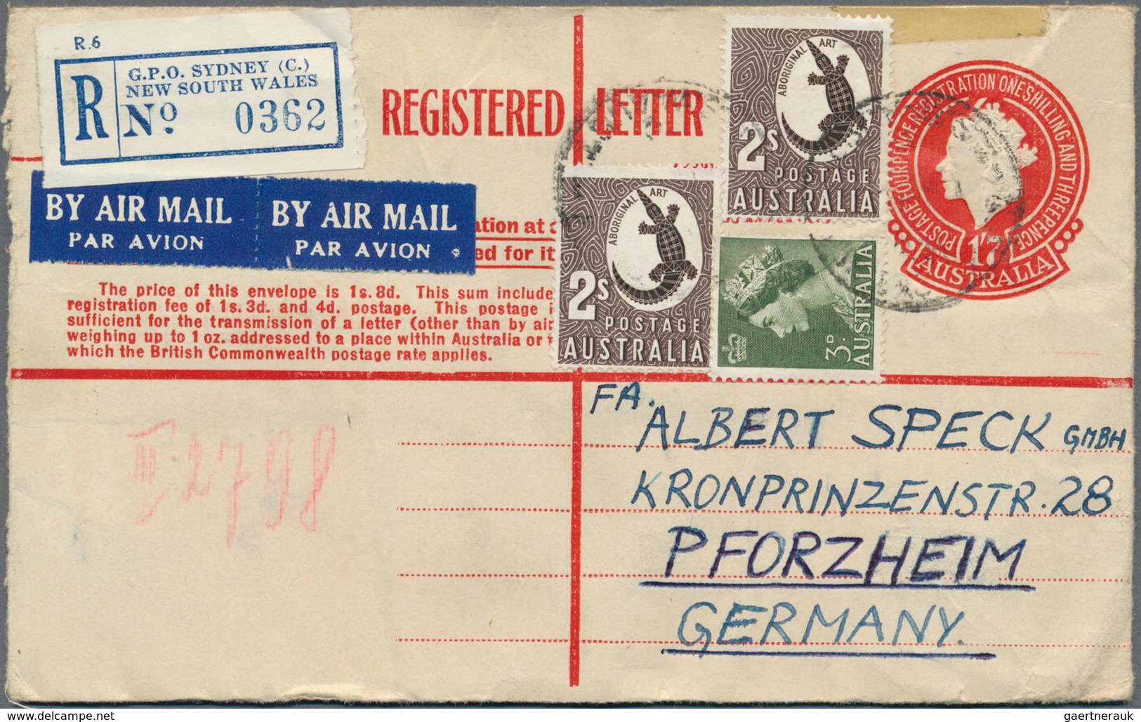 British Commonwealth: 1956/1960, Group Of Eleven Commercial Covers To Pforzheim/Germany, Mainly Regi - Sonstige & Ohne Zuordnung