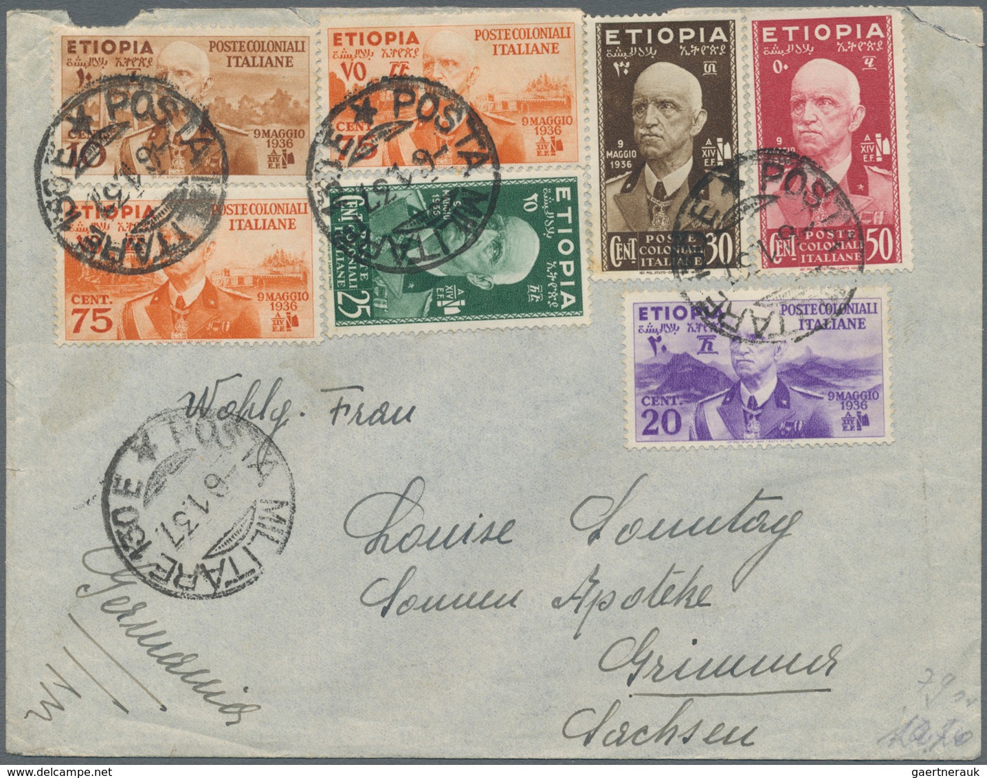 Italienische Kolonien: 1900/1940 (ca.), About 80 Letters And Cards Of The Italian Colonies With Airm - Amtliche Ausgaben