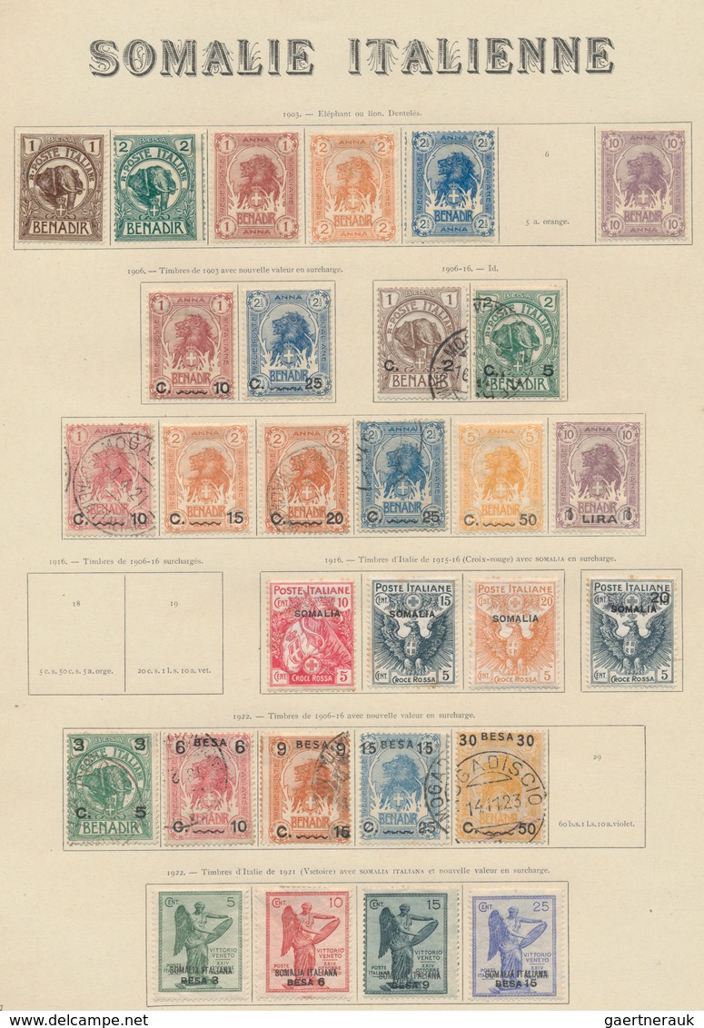Italienische Kolonien: 1903/1928, Mint And Used Collection On Ancient Album Pages, Comprising Libya, - General Issues