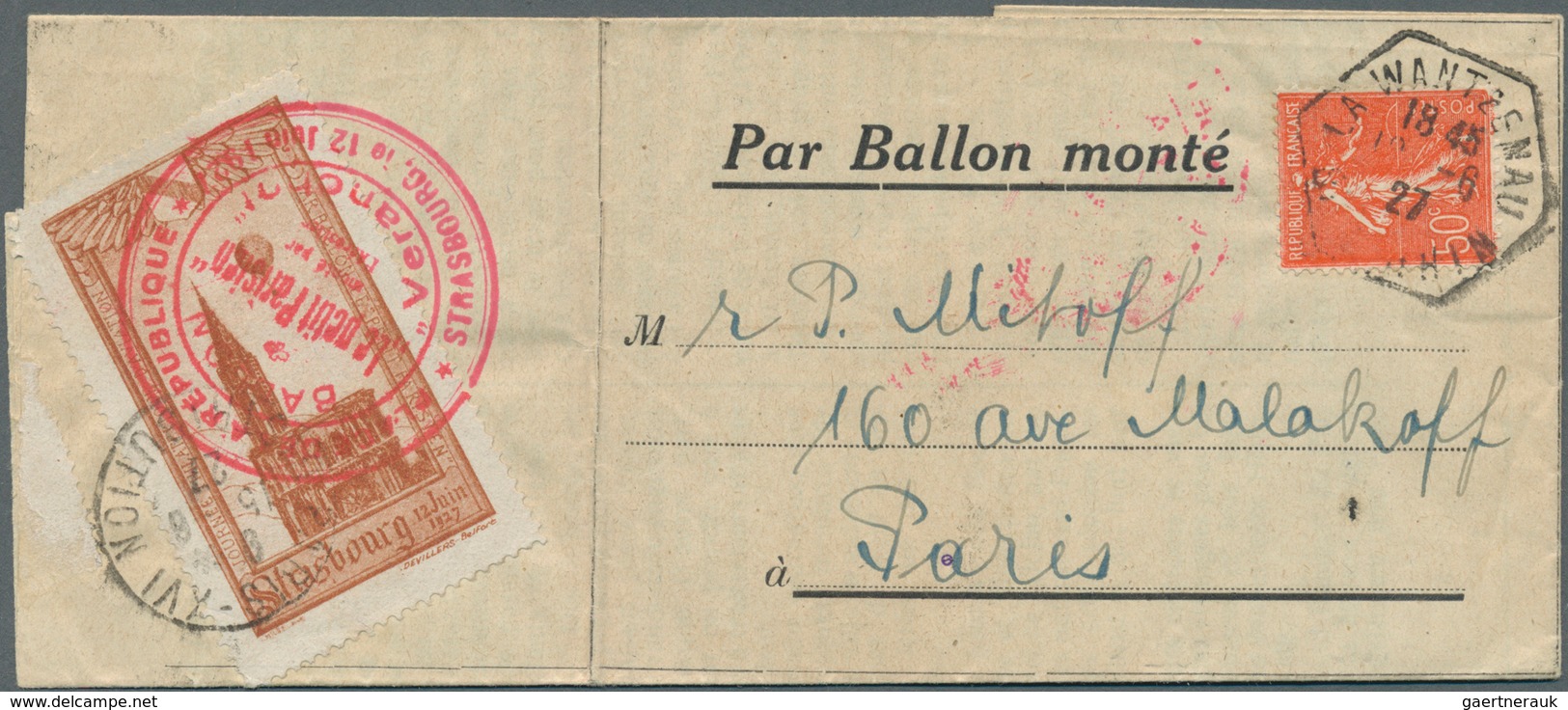 Ballonpost: 1927/1955, lot of 26 balloon mail covers/cards, mainly Europe incl. Germany, e.g. 1927 S