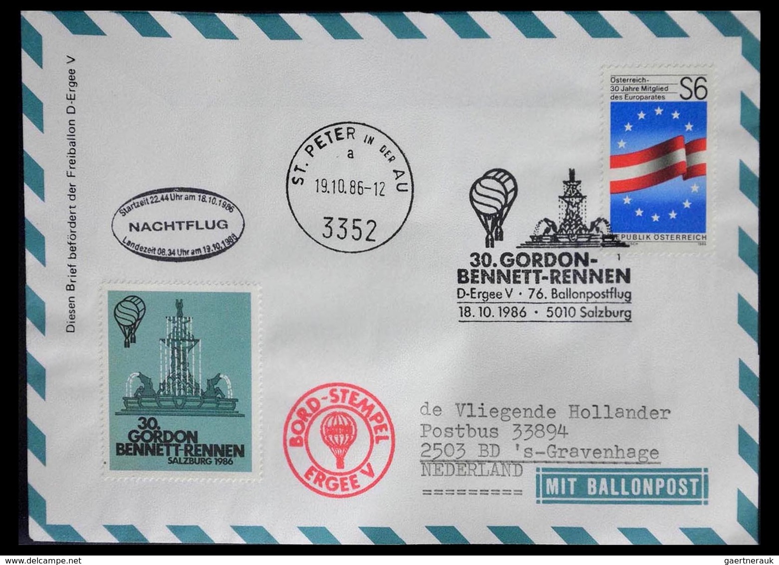 Ballonpost: 1927-2001: Nice Collection Of Over 650 Balloonpost Covers Of A.o. Netherlands, USA, Grea - Fesselballons