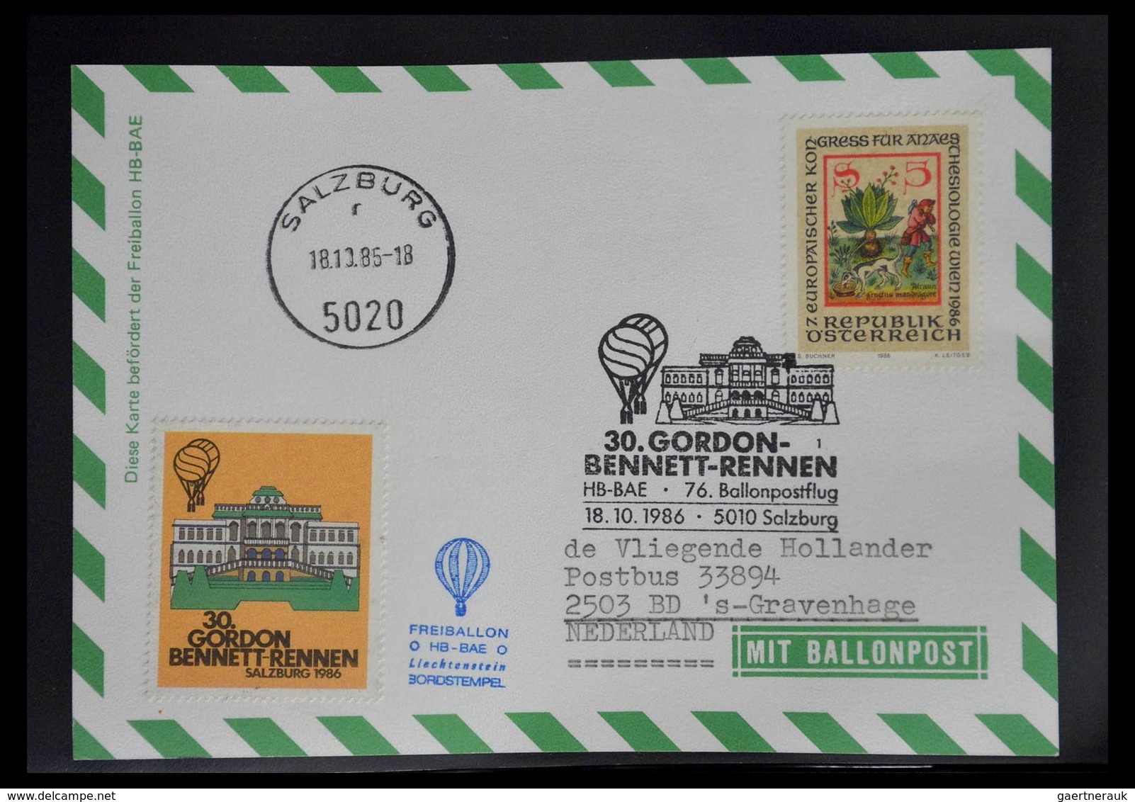 Ballonpost: 1927-2001: Nice collection of over 650 balloonpost covers of a.o. Netherlands, USA, Grea