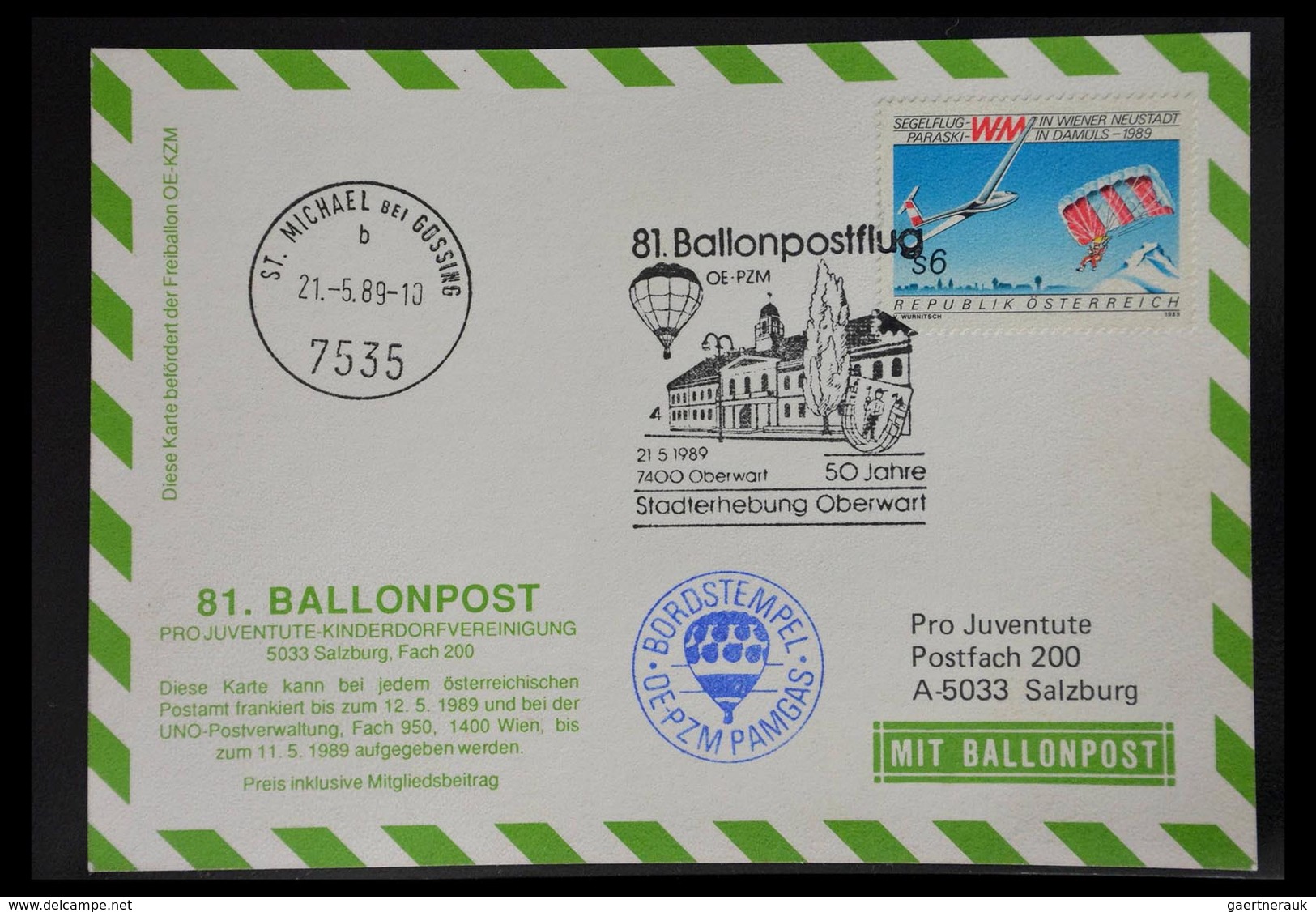 Ballonpost: 1927-2001: Nice collection of over 650 balloonpost covers of a.o. Netherlands, USA, Grea