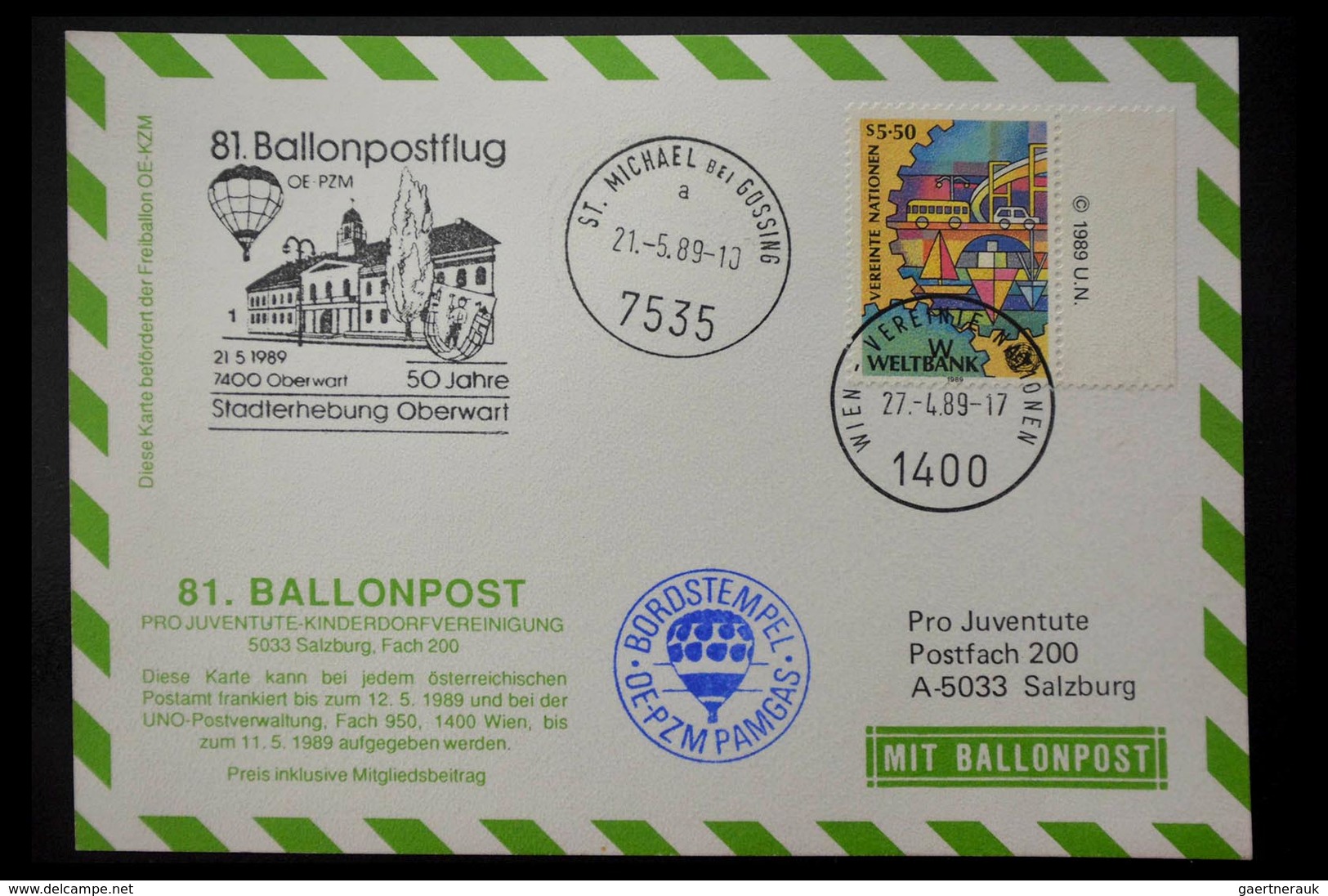 Ballonpost: 1927-2001: Nice collection of over 650 balloonpost covers of a.o. Netherlands, USA, Grea