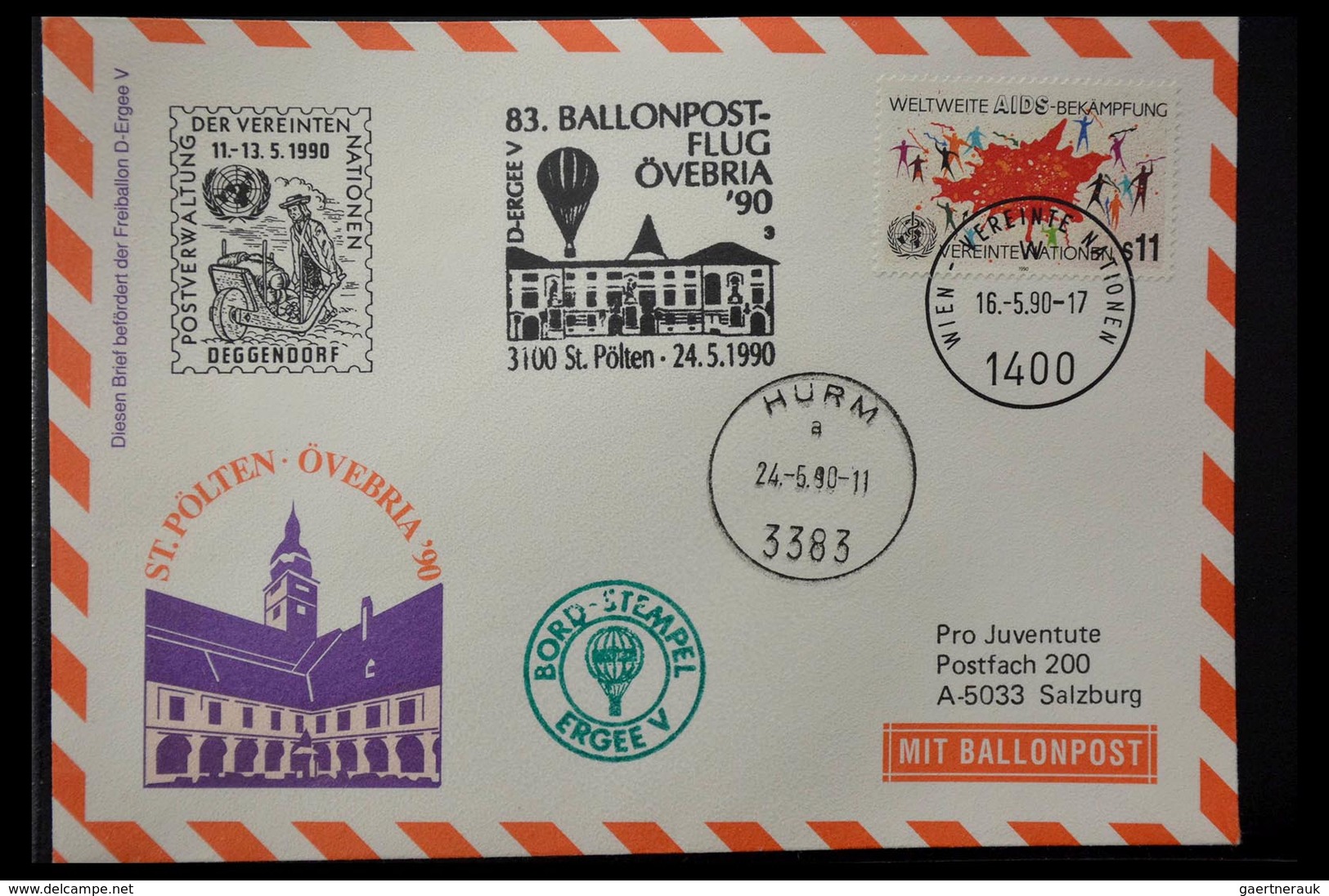 Ballonpost: 1927-2001: Nice collection of over 650 balloonpost covers of a.o. Netherlands, USA, Grea