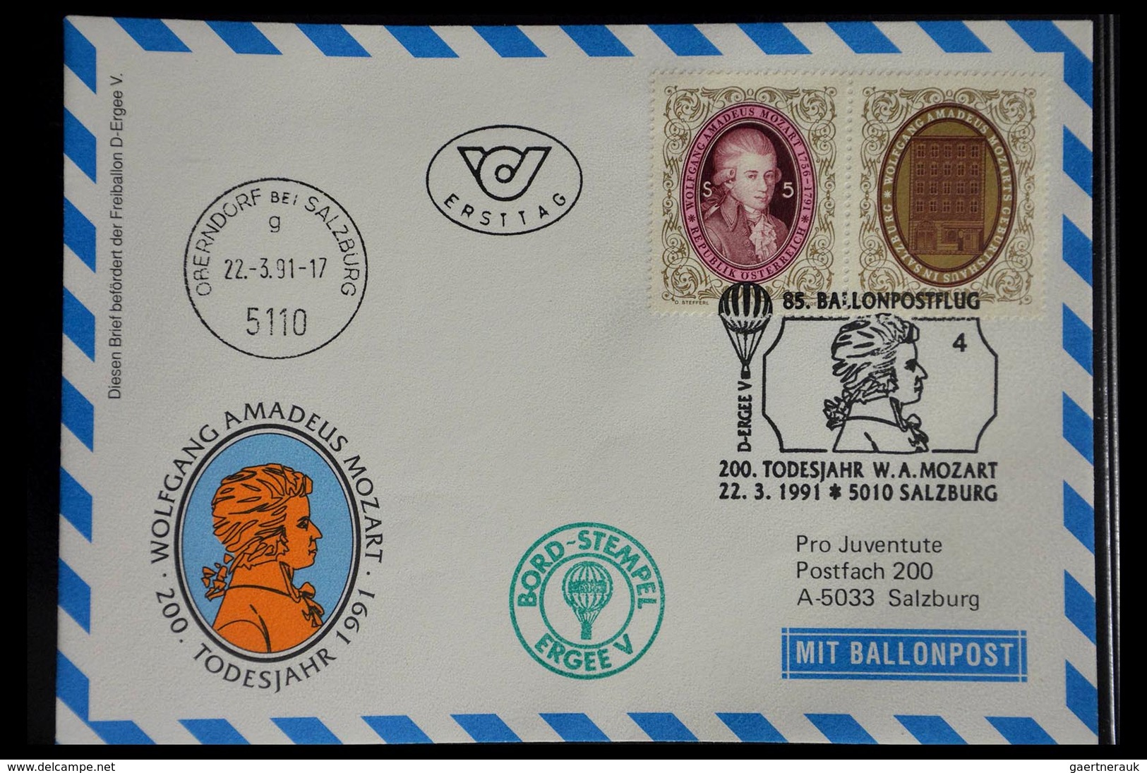 Ballonpost: 1927-2001: Nice collection of over 650 balloonpost covers of a.o. Netherlands, USA, Grea