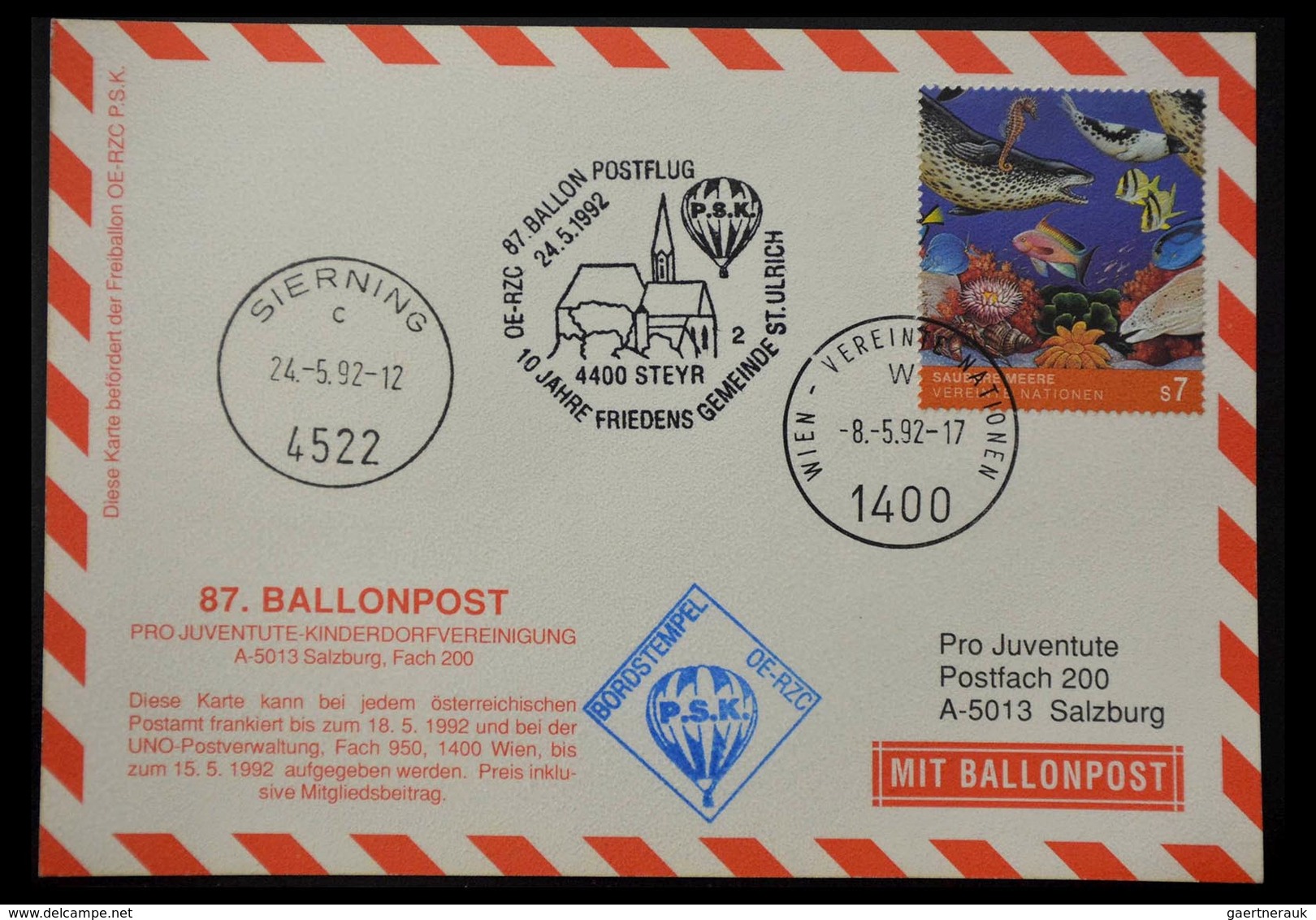 Ballonpost: 1927-2001: Nice collection of over 650 balloonpost covers of a.o. Netherlands, USA, Grea