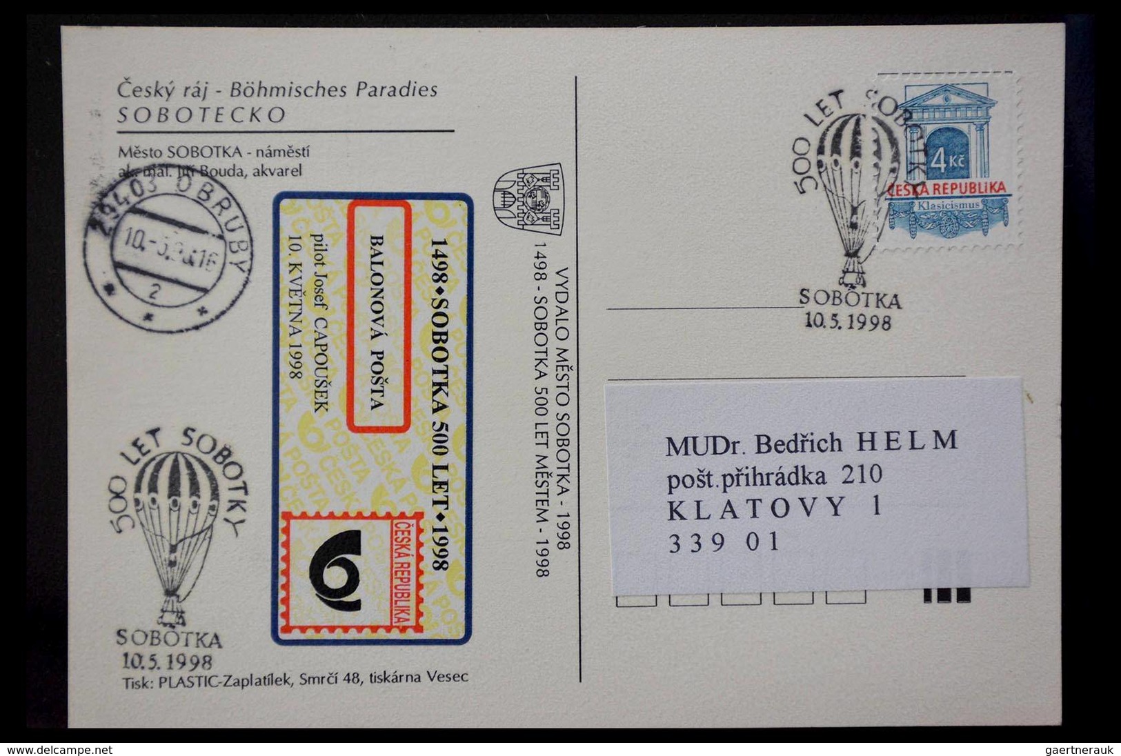 Ballonpost: 1927-2001: Nice collection of over 650 balloonpost covers of a.o. Netherlands, USA, Grea