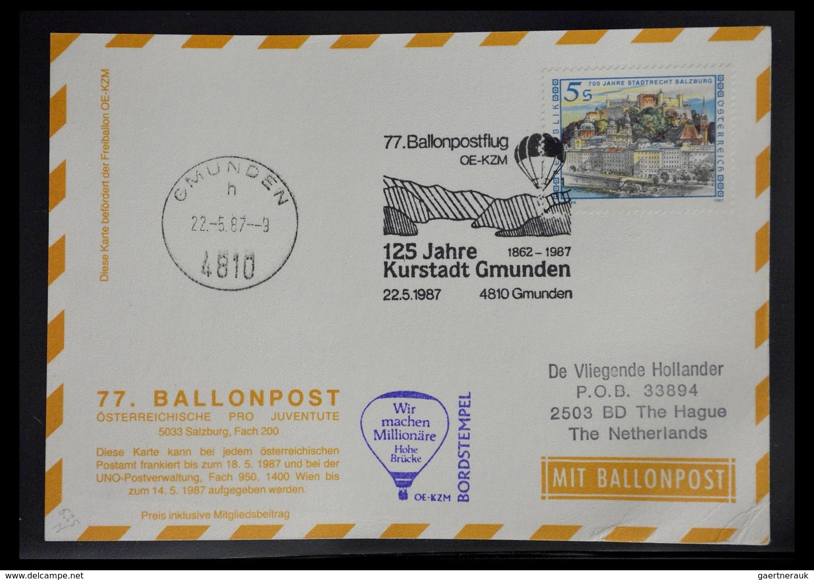 Ballonpost: 1927-2001: Nice collection of over 650 balloonpost covers of a.o. Netherlands, USA, Grea