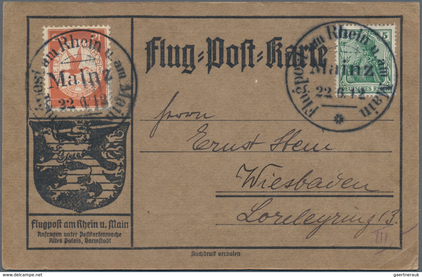 Flugpost Deutschland: 1912/1994, Partie Von 14 Briefen Und Karten, Meist Bis 50er Jahre, Dabei Dreim - Posta Aerea & Zeppelin