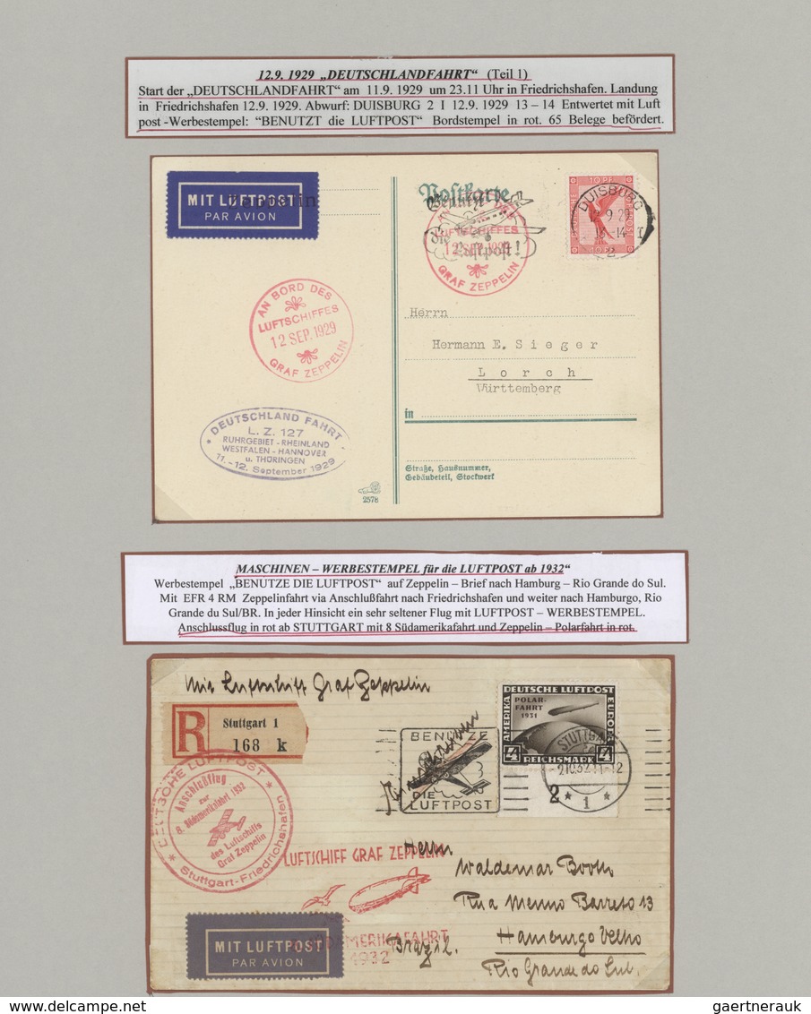 Flugpost Deutschland: 1920/1944, MASCHINEN-WERBESTEMPEL FÜR DIE LUFTPOST, umfassende Ausstellungs-Sa