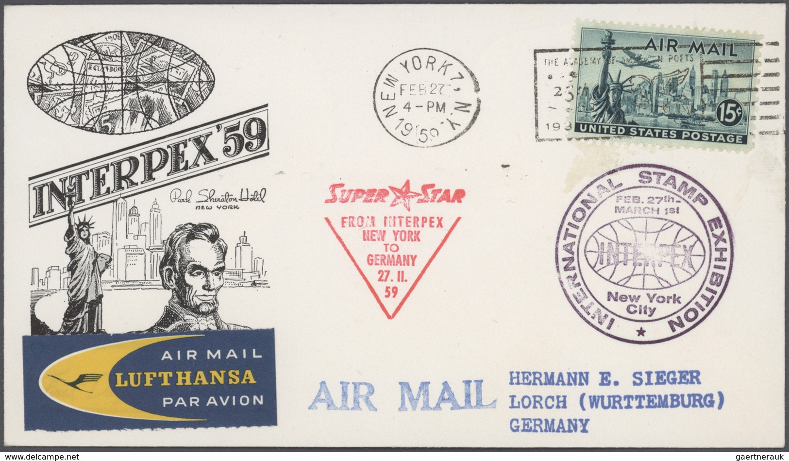 Flugpost Deutschland: 1955/1963, Lufthansa-Erstflüge, Sammlung Von Ca. 310 Augenscheinlich Nur Versc - Airmail & Zeppelin