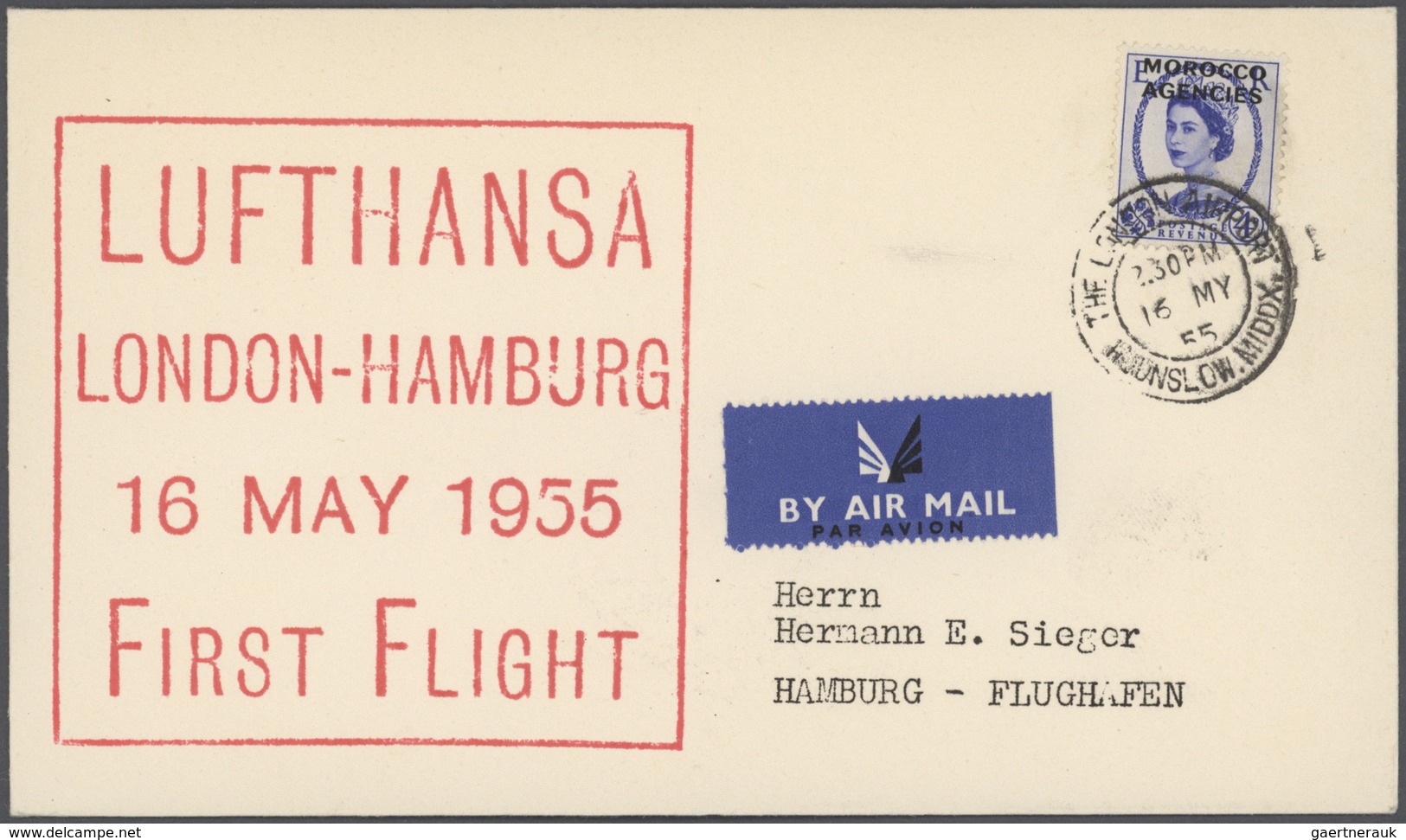 Flugpost Deutschland: 1955/1963, Lufthansa-Erstflüge, Sammlung von ca. 310 augenscheinlich nur versc