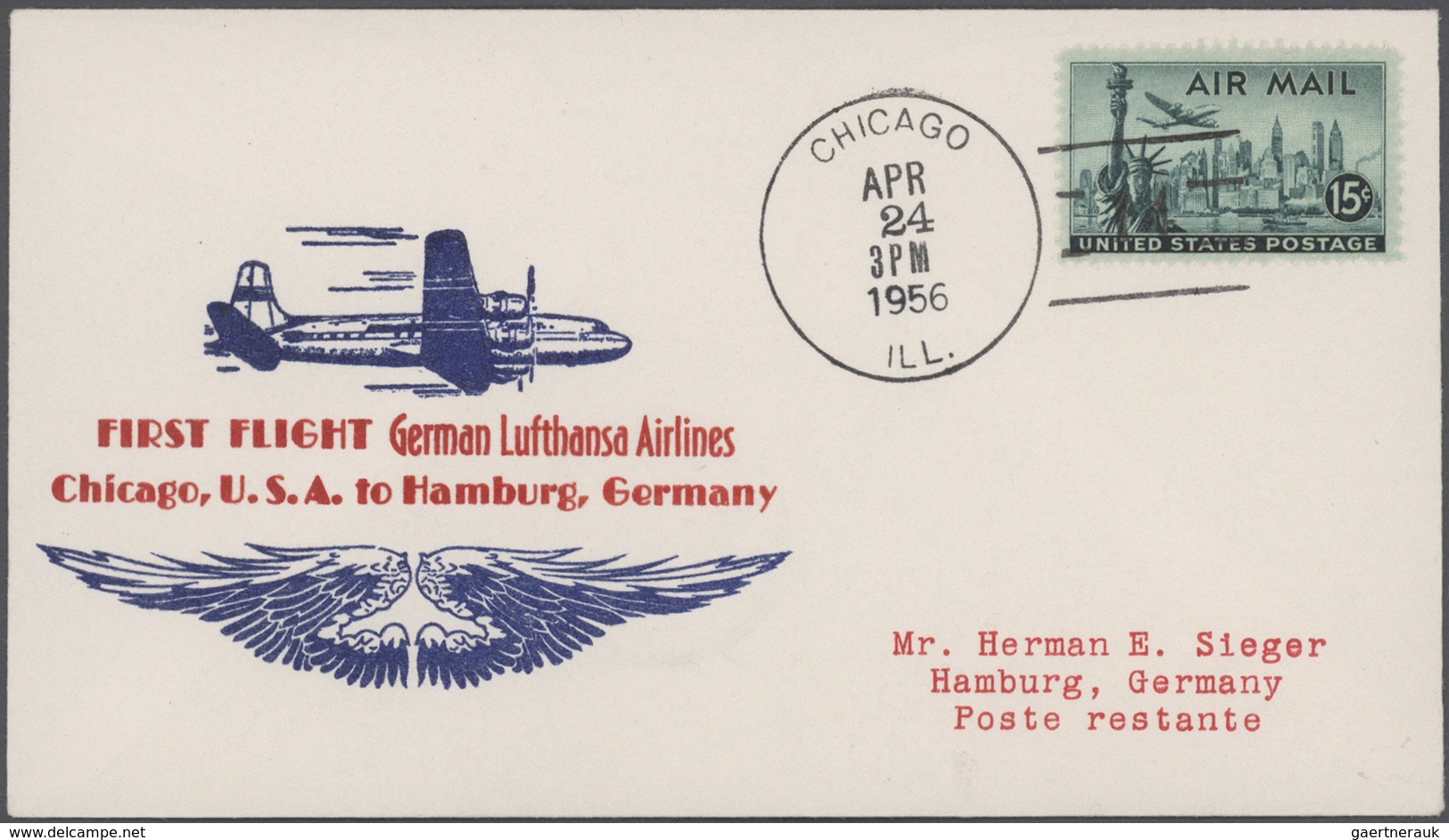 Flugpost Deutschland: 1955/1963, Lufthansa-Erstflüge, Sammlung von ca. 310 augenscheinlich nur versc