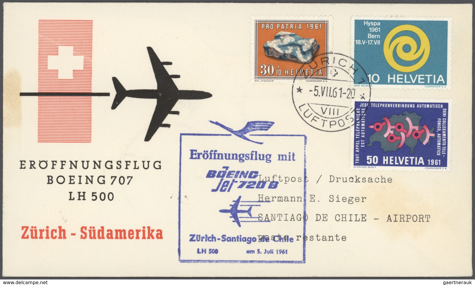 Flugpost Deutschland: 1955/1963, Lufthansa-Erstflüge, Sammlung von ca. 310 augenscheinlich nur versc