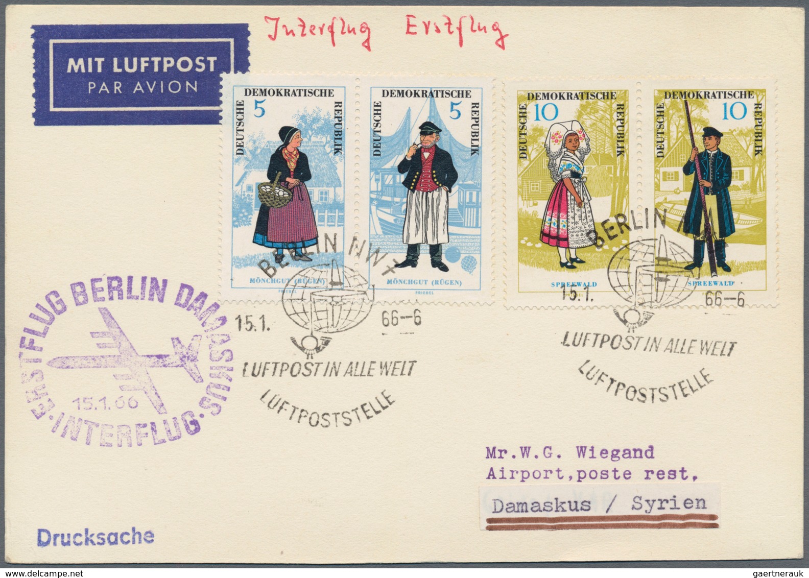 Flugpost Deutschland: 1955/1965, Sammlung Von 100 Augenscheinlich Nur Verschiedenen Erst- Und Sonder - Airmail & Zeppelin