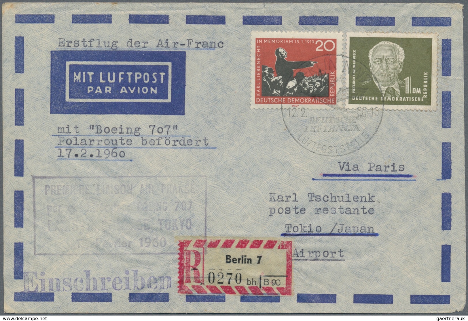 Flugpost Deutschland: 1955/1965, Sammlung Von 100 Augenscheinlich Nur Verschiedenen Erst- Und Sonder - Airmail & Zeppelin