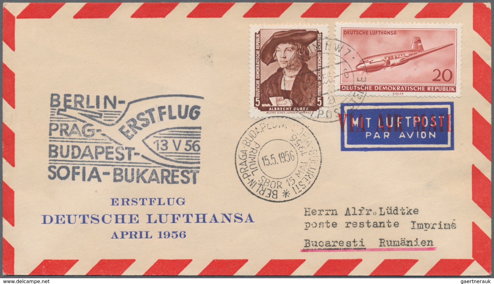 Flugpost Deutschland: 1955/1965, Sammlung Von 100 Augenscheinlich Nur Verschiedenen Erst- Und Sonder - Airmail & Zeppelin