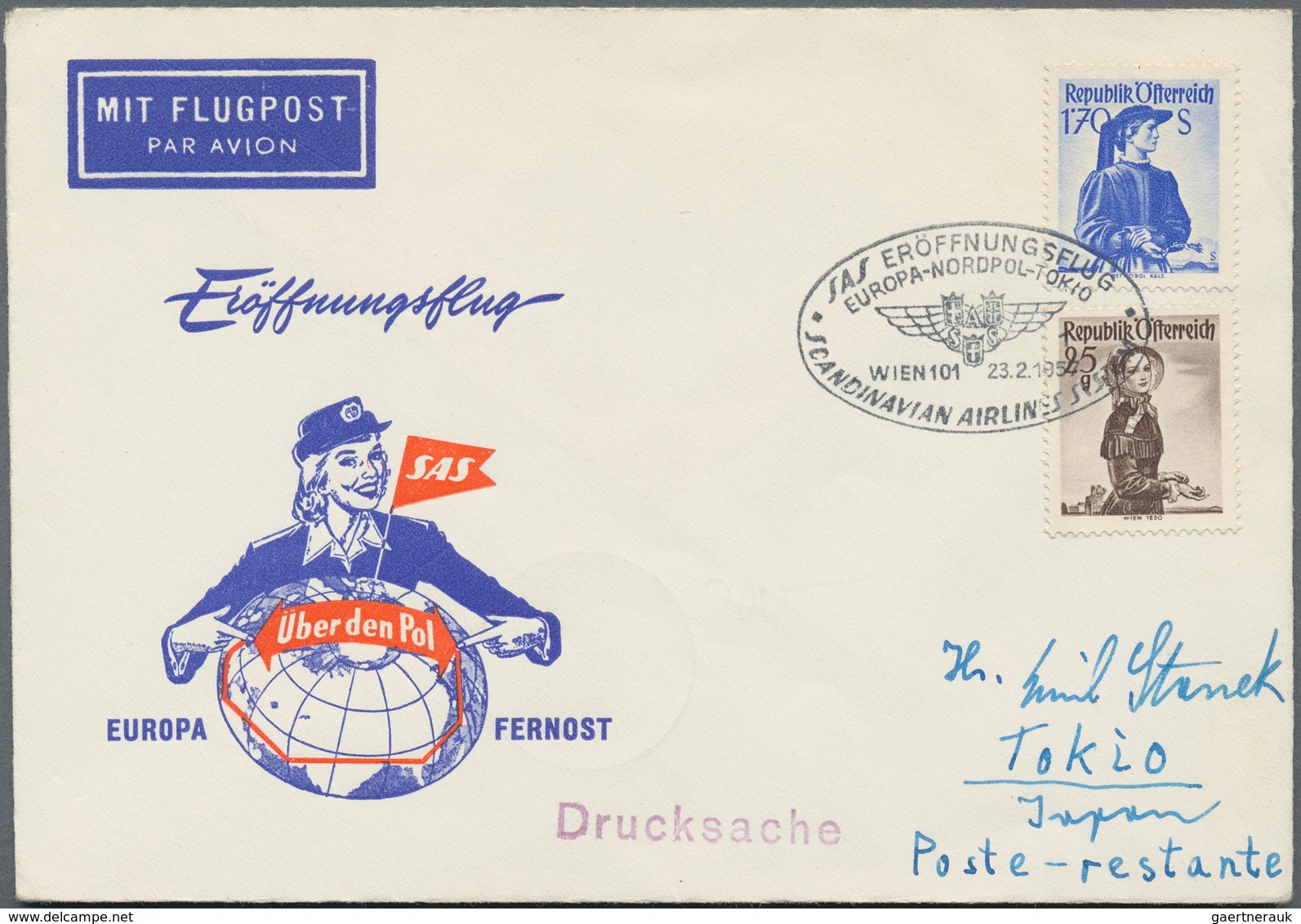 Flugpost Deutschland: 1956/66, Lufthansa-Erstflüge (1 X SAS), 12 Bessere Belege Meist Von Rückflügen - Luft- Und Zeppelinpost