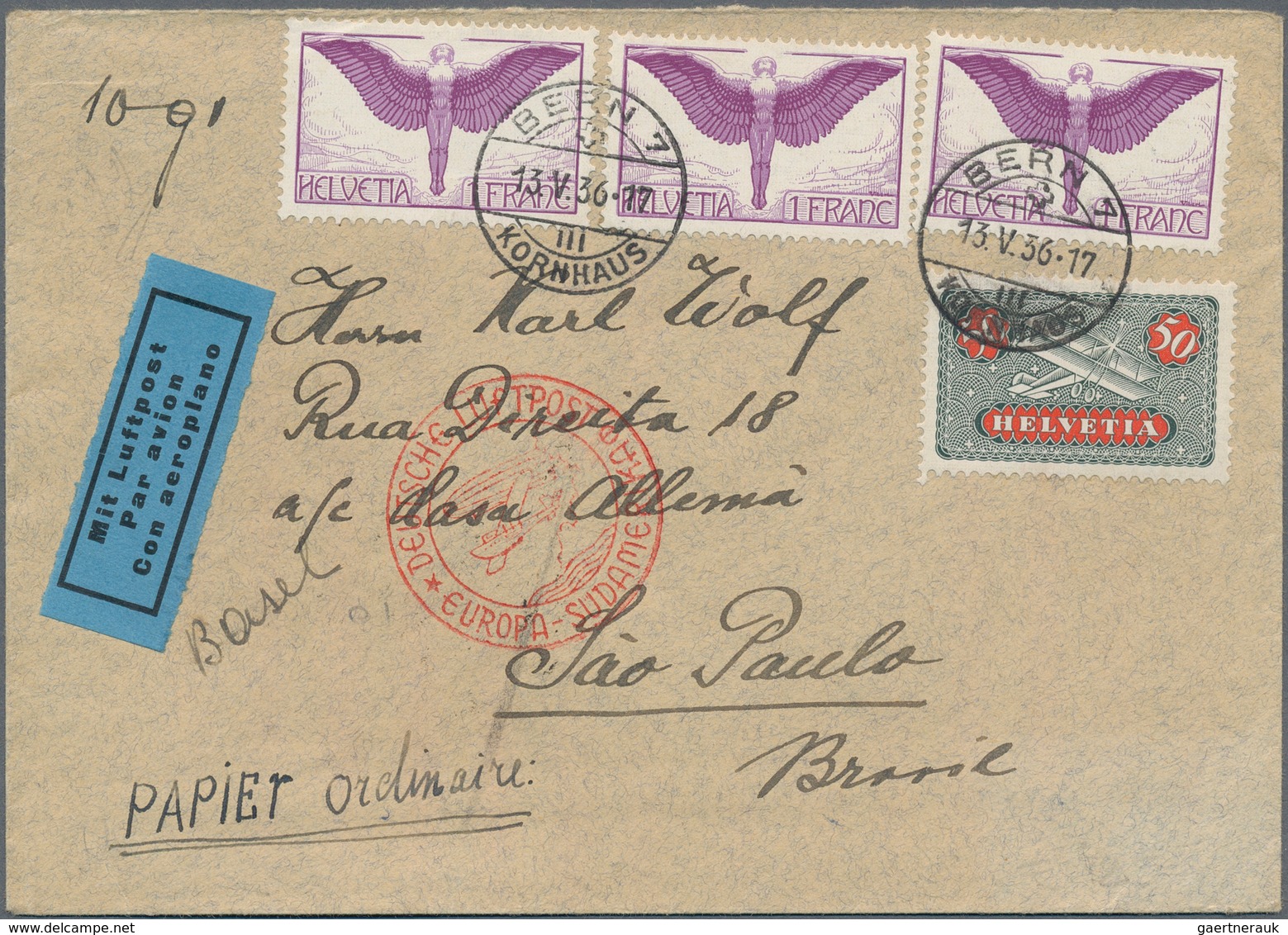 Flugpost Europa: 1914/1966, über 90 Briefe, Karten und Ganzsachen mit einigen besseren Flügen und Fr