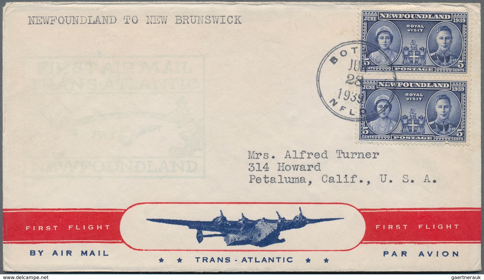 Flugpost Europa: 1939 (May to August), air mail Transatlantic Clipper and Imperial Airways, 61 cover