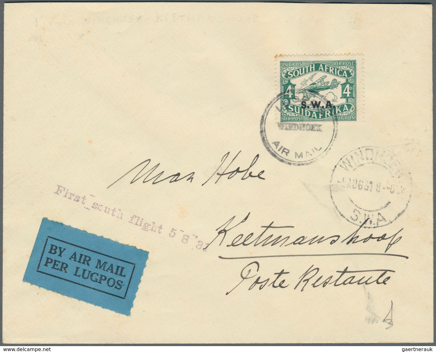 Flugpost Übersee: 1929/1941, British Colonies, Group Of 13 Airmail Covers/cards, E.g. Two Covers "LA - Other & Unclassified