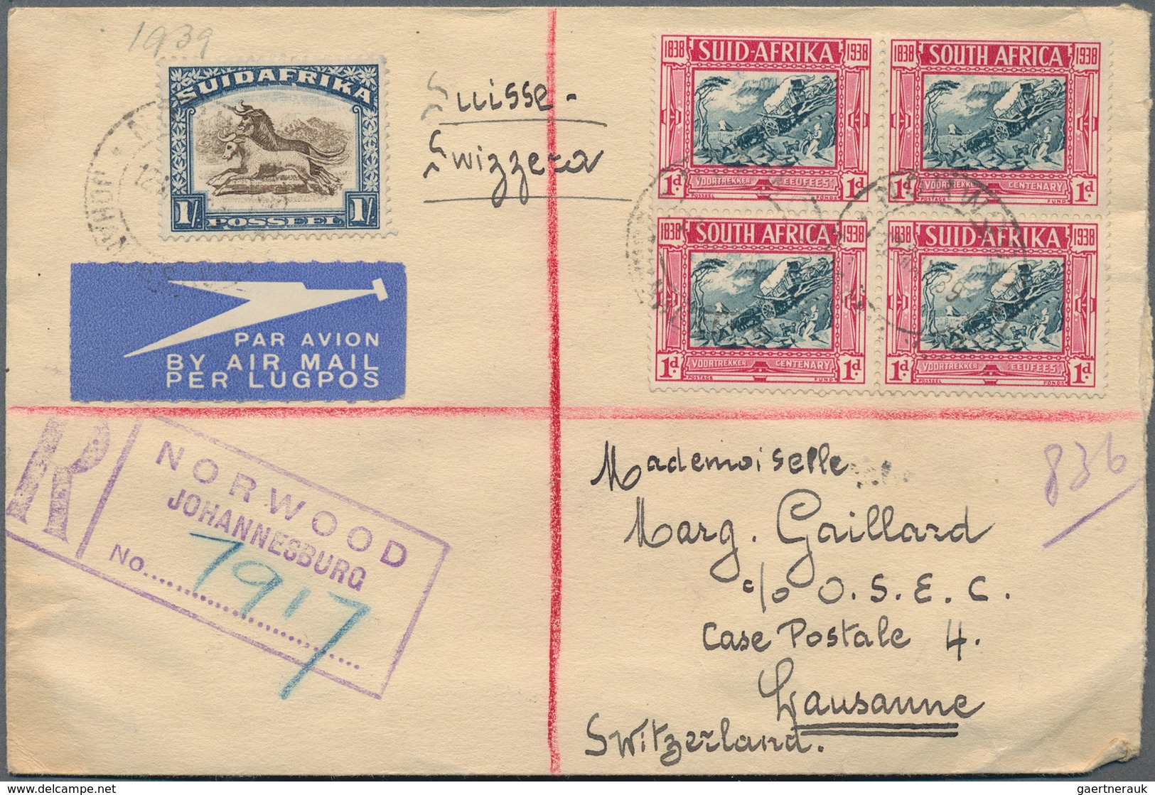 Flugpost Übersee: 1932/1939, Group Of Five Airmail Cover (incl. Four 1st Flights): Capetown 27.1.32 - Sonstige & Ohne Zuordnung