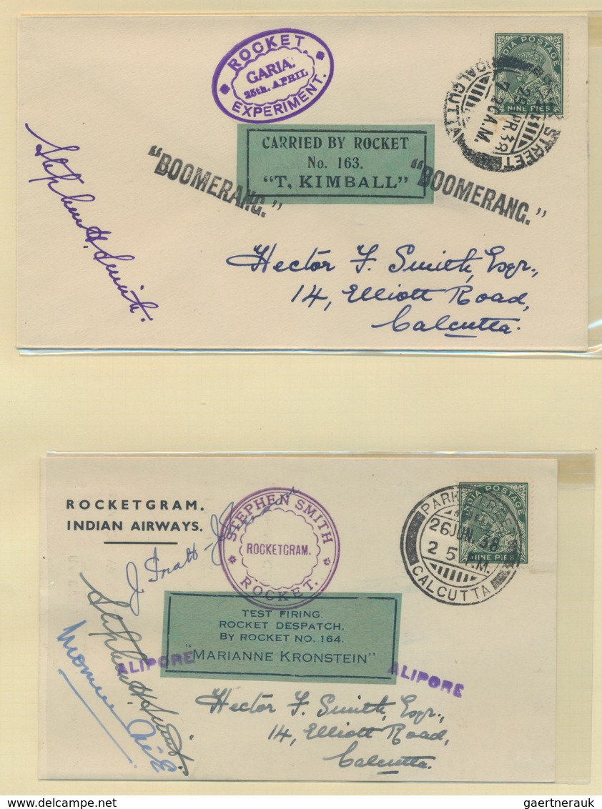 Raketenpost: 1934-37 INDIAN ROCKET MAIL: Comprehensive And Specialized Collection Of About 70 Covers - Sonstige & Ohne Zuordnung